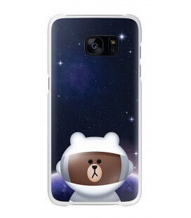 Θήκη Faceplate Samsung S7 Line Friends Cover "Mr. Brown" EF-XG930LDEGWW για SM-G930F Galaxy S7 Μαύρη