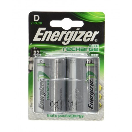 Μπαταρία Επαναφορτιζόμενη Energizer ACCU Recharge Power Plus HR20 2500 mAh size D 1.2V Τεμ. 2