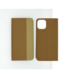 Θήκη Book Ancus Magnetic Canvas για Apple iPhone 11 TPU Χρυσαφί