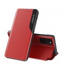 Θήκη Book Ancus Smart Flip για Samsung SM-G990F Galaxy S21 / SM-G991B Galaxy S21 5G TPU Κόκκινο