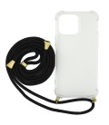 Θήκη Ancus Crossbody για Apple iPhone 14 Pro Max Διάφανη με Κορδόνι Μαύρο