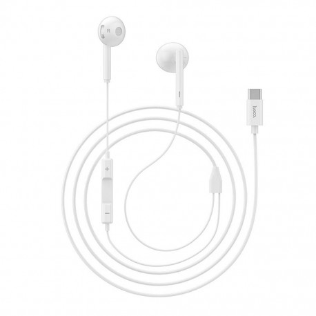 Hands Free Hoco L10 Earphones Stereo USB-C Συμβατά με Όλες τις Συσκευές USB-C Άσπρο 1.2μ