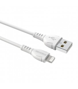 Καλώδιο σύνδεσης Borofone BX51 Triumph USB σε Lightning 2.4A 1μ Λευκό