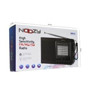 Φορητό Ραδιόφωνο Noozy DRB02 FM/MW/SW με 3,5mm microSD και USB Υποστηρίζει Φόρτιση Μπαταριών