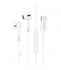 Hands Free Hoco M109 Earphones Stereo USB-C Συμβατά με Όλες τις Συσκευές USB-C Λευκό 1.2m