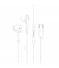 Hands Free Hoco M95 Earphones Stereo USB-C Συμβατά με Όλες τις Συσκευές USB-C Άσπρο 1.2m