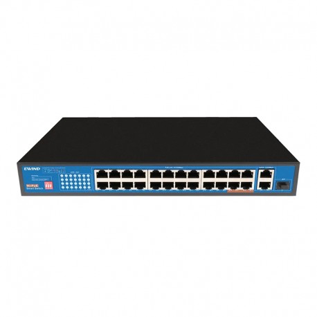 Ethernet Switch Ewind EW-S1627CF-AP 24x10/100Mbps  + 2x10/100/1000Mbps  RJ45 + 1x100/1000Mbps  Gigabit Uplink PoE Fiber Switch