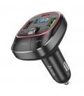 Bluetooth FM Transmitter Hoco E76 Pole USB-C PD45W+USB 18W QC3.0+USB 32W Playback v5.0 LED Ένδειξη Μαύρο