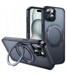 Θήκη Hoco Stand Magnetic Case 2 in 1 Mag-Charge 360° Rotating Ring για Apple iPhone 15 Μαύρη