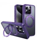 Θήκη Hoco Stand Magnetic Case 2 in 1 Mag-Charge 360° Rotating Ring για Apple iPhone 15 Pro Max Μωβ